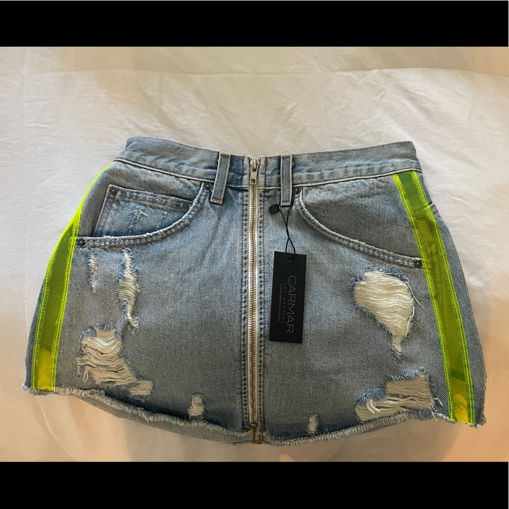 Carmar denim skirt with nylon details